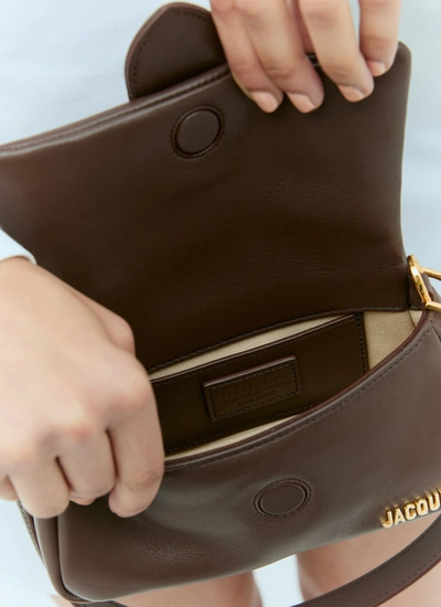 Shop Jacquemus Women Le Petit Bambimou Shoulder Bag In Brown