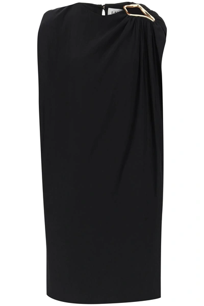 Shop Lanvin Draped Midi Dress Women In Black