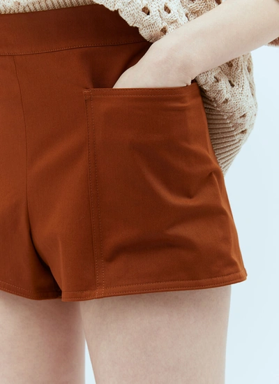 Shop Max Mara Women Gabardine Mini Shorts In Brown