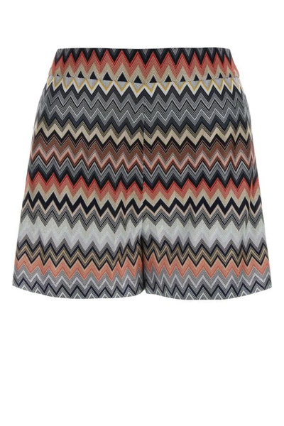 Shop Missoni Woman Embroidered Cotton Blend Shorts In Multicolor