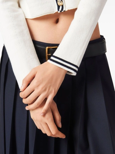 Miu Miu Cropped Cardigan In White
