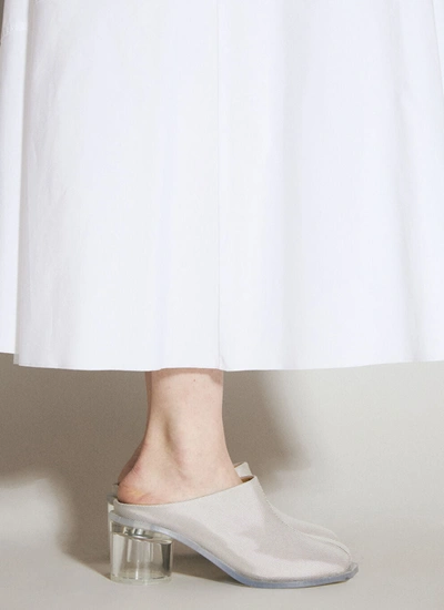 Shop Mm6 Maison Margiela Women Anatomic Transparent Heeled Slip-on Mules In Cream