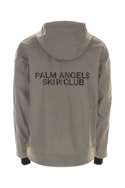 Shop Palm Angels Man Silver Polyester Ski Jacket