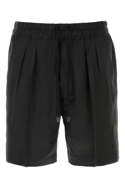 Shop Tom Ford Man Black Satin Bermuda Shorts