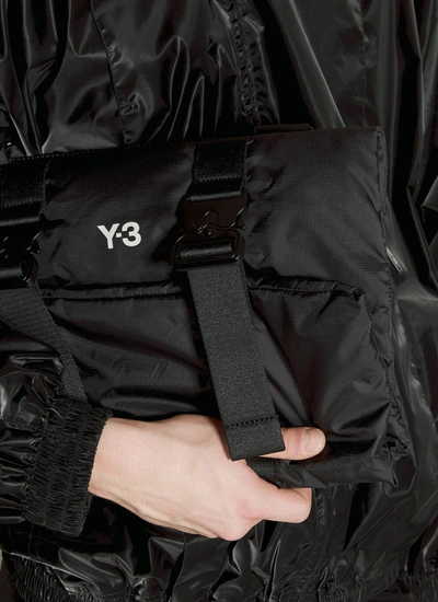 Shop Y-3 Men Folded Crossbody Bag In Black