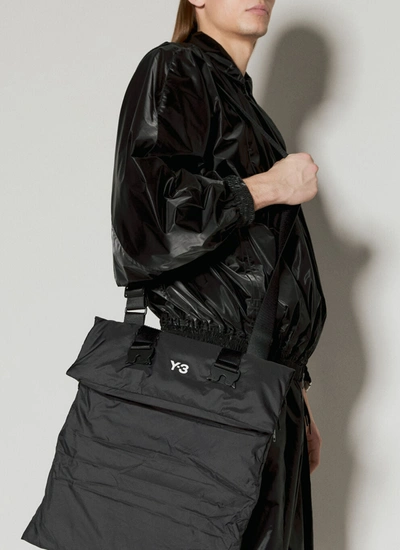 Shop Y-3 Men Folded Crossbody Bag In Black