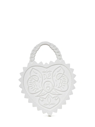 Shop Dsquared2 Heart Handbag In Bianco