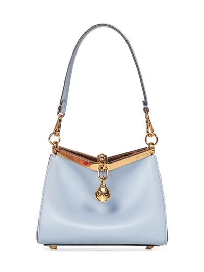 Shop Etro Vela Mini Shoulder Bag In Azzurro
