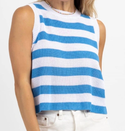 Shop Dee Elly Beach Day Striped Knit Tank In Blue