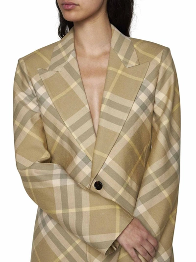 Shop Burberry Jackets In Flax Ip Check