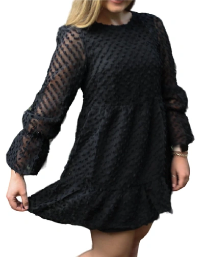 Very J Long Sleeve Dress In Black In Black