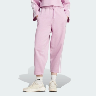 Shop Adidas Originals Women's Adidas Essentials 3-stripes Open Hem Fleece Pants In Multi