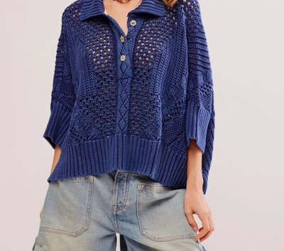 Shop Free People To The Point Polo In Midnight Rain In Multi