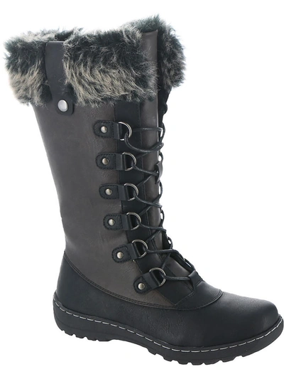 Shop Wanderlust Jasmine Womens Faux Fur Lined Cold Weather Mid-calf Boots In Grey