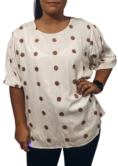 Shop Baevely By Wellmade Swiss Dot Top In White