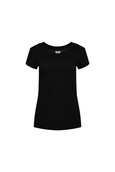Shop L Agence Cory Scoop Neck Tee In Black