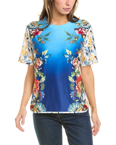 Shop Johnny Was Bee Active Oversized Crop T-shirt In Blue
