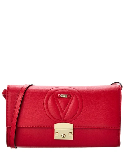 Shop Valentino By Mario Valentino Cocotte Leather Shoulder Bag In Red