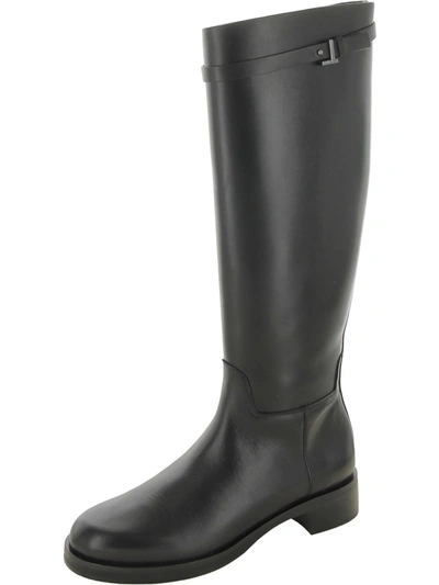 Shop Lafayette 148 Womens Leather Riding Knee-high Boots In Black