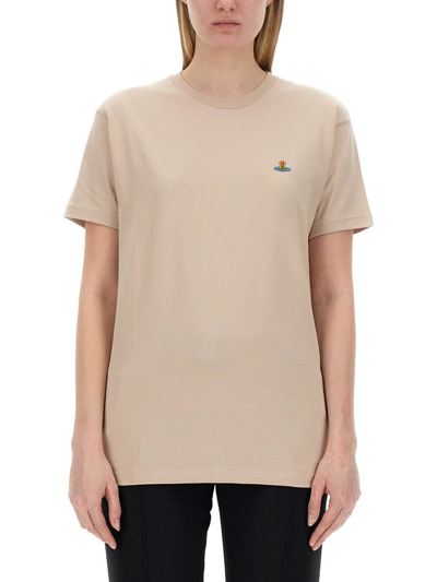 Shop Vivienne Westwood T-shirt With Logo Unisex In Grey