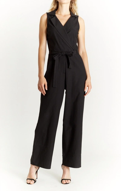 Shop Oat New York Larissa Lapel Jumpsuit In Black