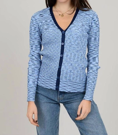 Shop Rd Style Bridget Long Sleeve V-neck Cardigan In Blue