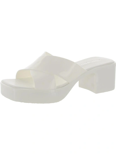 Shop Jeffrey Campbell Womens Patent Slip-on Block Heel In White