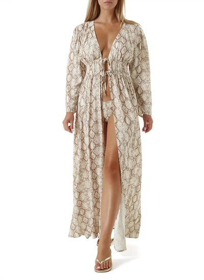 Shop Melissa Odabash Farrah Snake Kaftan In Multi