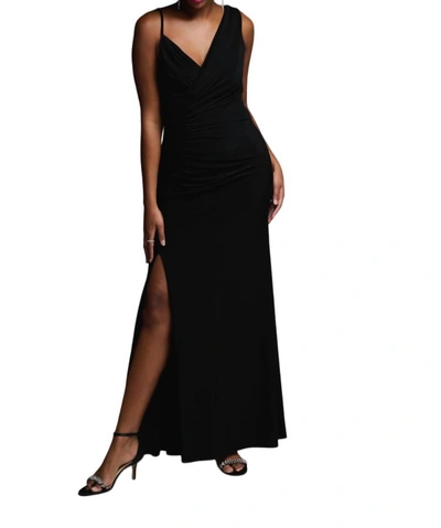 Shop Joseph Ribkoff Ruched Gown In Black