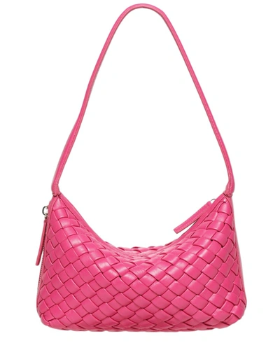Shop Walter Baker Hazel Woven Leather Shoulder Bag In Pink