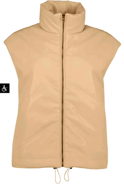 Bishop + Young Madison Quilted Vest In Latte In Multi