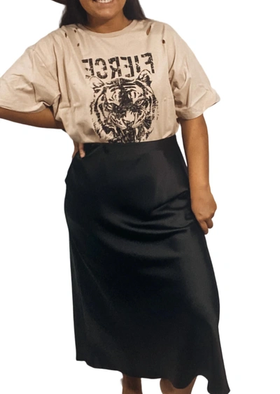 Curve Market Slip Skirt In Black In Black