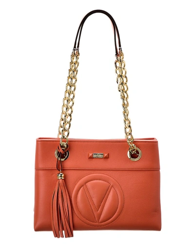 Shop Valentino By Mario Valentino Kali Signature Leather Shoulder Bag In Orange