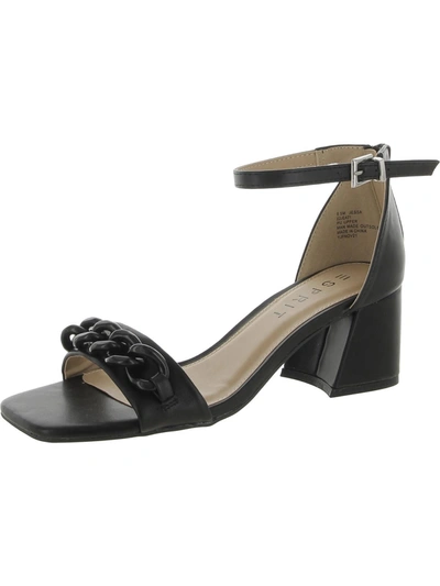 Shop Esprit Jessa Womens Faux Leather Heels Ankle Strap In Black