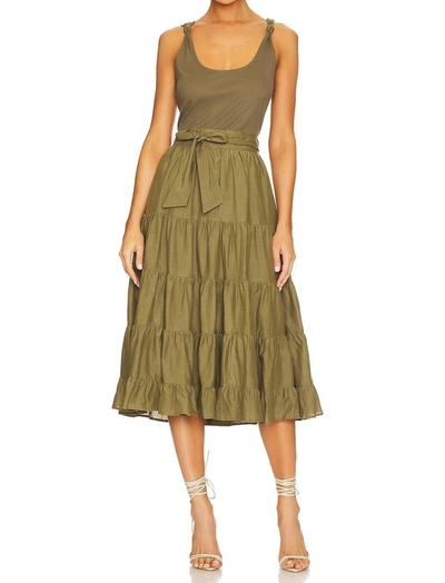 Shop Paige Samosa Dress In Dark Brushed Olive In Multi