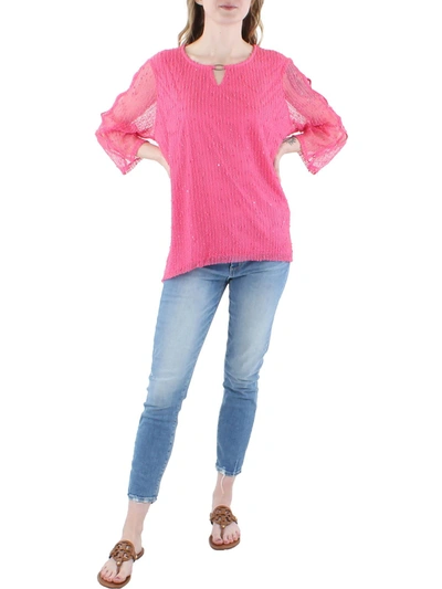 Shop Alfred Dunner Womens Knit Mock-neck Pullover Sweater In Pink