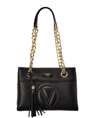 Shop Valentino By Mario Valentino Kali Signature Leather Shoulder Bag In Black