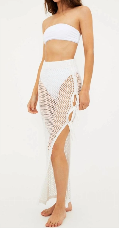 Beach Riot Deborah Sheer Midi Skirt In White