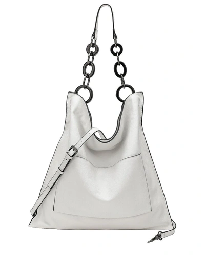 Shop Tiffany & Fred Paris Leather Shoulder Bag In White