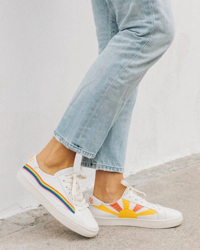 Shop Soludos Rainbow Wave Sneaker In White