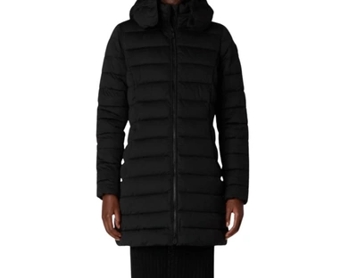 Shop Save The Duck Dorothy Stretch Puffer Coat With Detachable Hood In Black