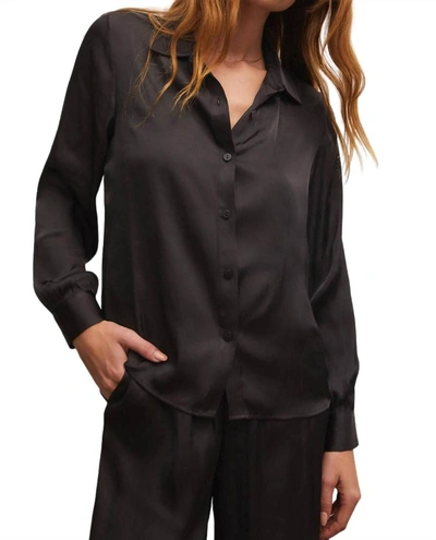 Shop Z Supply Serenity Lux Sheen Top In Black