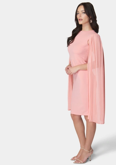 Bebe Cape Sleeve Midi Dress In Light Pink