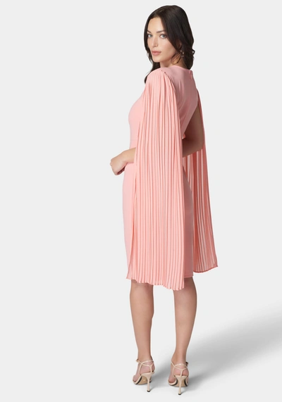 Shop Bebe Cape Sleeve Midi Dress In Light Pink