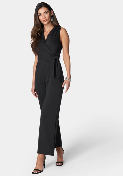 Bebe Butter Knit Jumpsuit In Black