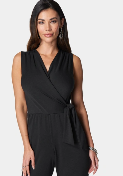 Bebe Butter Knit Jumpsuit In Black