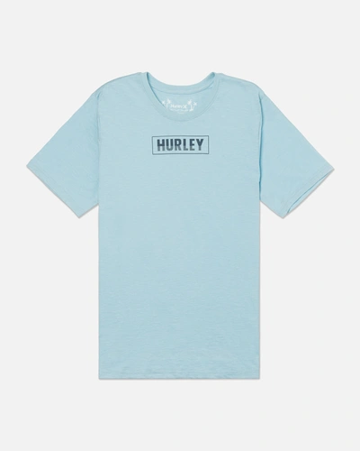 Shop United Legwear Men's Everyday H2o-dri Box Lines Slub Short Sleeve T-shirt In Sea Haze