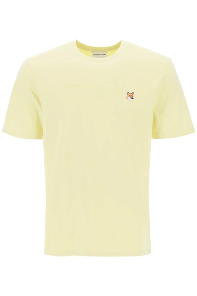 Shop Maison Kitsuné Fox Head T Shirt In Yellow