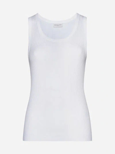 Shop Dries Van Noten Cotton And Modal-blend Tank Top In White
