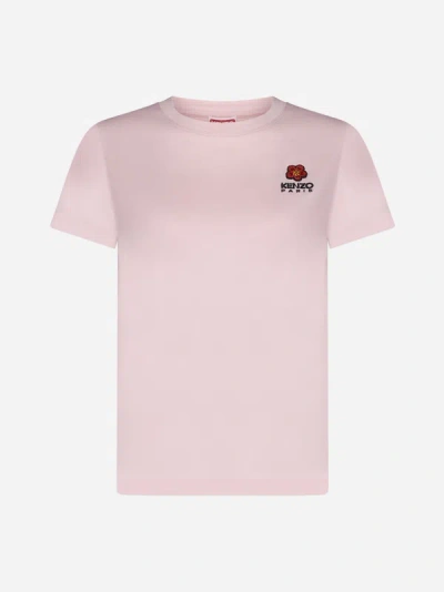 Shop Kenzo Boke And Logo Cotton T-shirt In Faded Pink